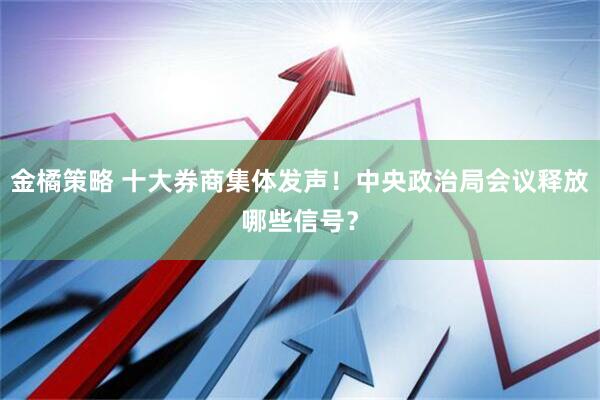 金橘策略 十大券商集体发声！中央政治局会议释放哪些信号？