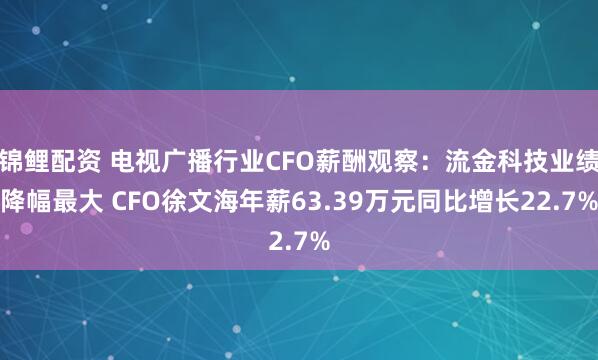 锦鲤配资 电视广播行业CFO薪酬观察：流金科技业绩降幅最大 CFO徐文海年薪63.39万元同比增长22.7%
