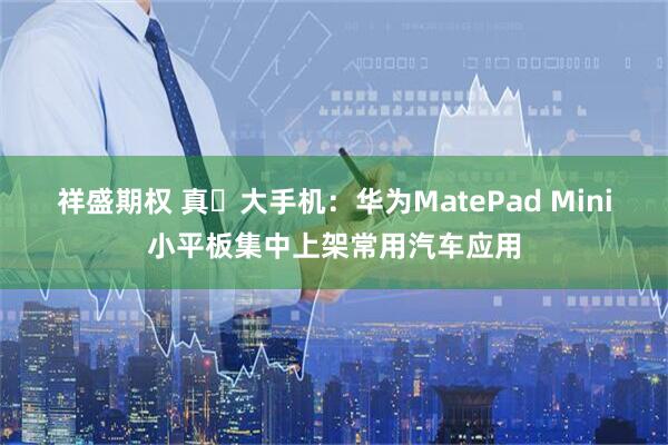 祥盛期权 真・大手机：华为MatePad Mini小平板集中上架常用汽车应用