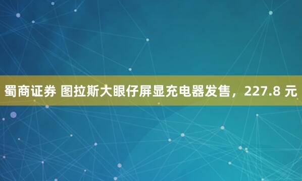 蜀商证券 图拉斯大眼仔屏显充电器发售，227.8 元